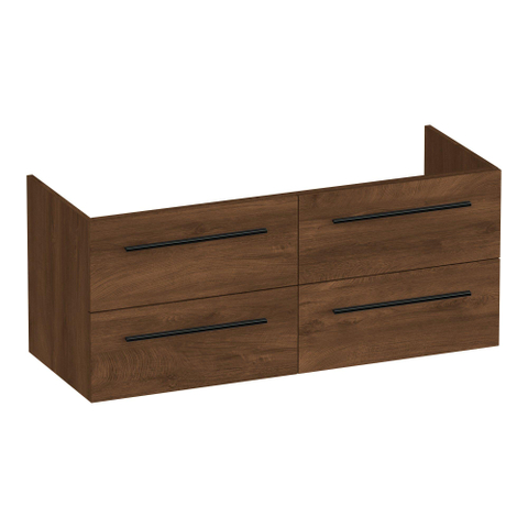 BRAUER Trust meuble sous-lavabo 120 sans poignées rapportées 4 tiroirs à fermeture en douceur et 2 découpes pour siphon - Forest Cacao SW1203954