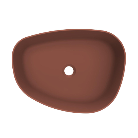 Arcqua Rocker waskom - opbouw - organisch rechts - 50x37cm - mat terracotta SW1209124