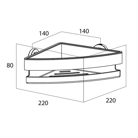 Tiger Noon Douchemand hoek RVS geborsteld 22x8x22cm SW296134