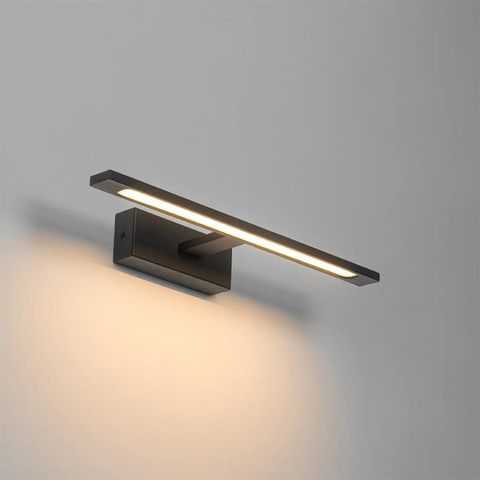 QAZQA Jerre wandlamp - 41.5x13.5x5.5cm - incl. LED - IP44 - mat zwart SW1187229