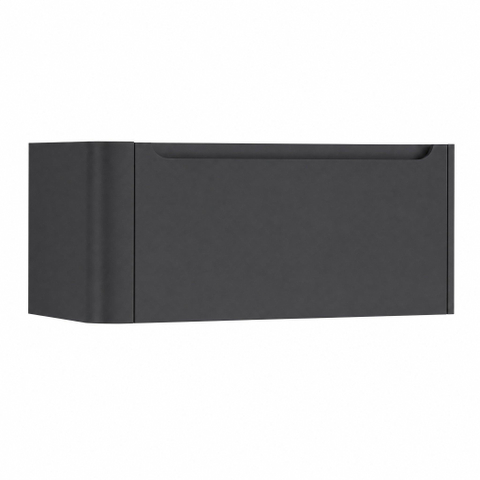 H&R Badmeubelen Juice Meuble sous lavabo - 100x45x40cm - coin gauche arrondi - 1 tiroir - poignée intégrée - anthracite mat SW1109902