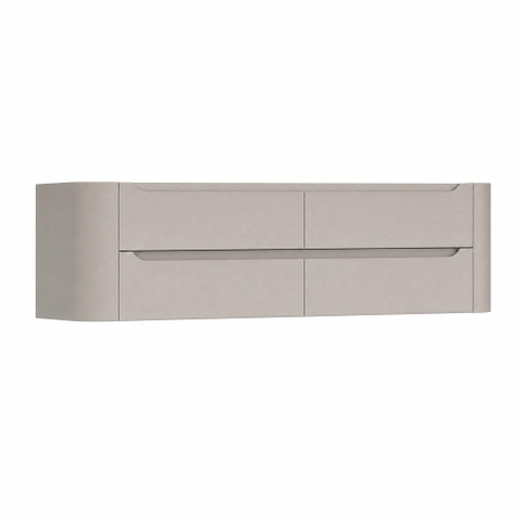 H&R Badmeubelen Juice Wastafelonderkast - 160x45x50cm - afgeronde hoeken - 4 lades - geïntegreerde greep - beige mat SW1490708