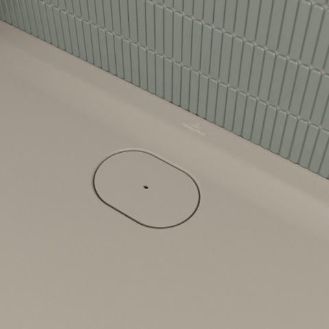 Villeroy & Boch Ecora douchebak - 100x90x3.5cm - afvoer lange zijde - almond (beige) SW1558876