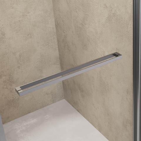 BRAUER Luminis Porte de niche - 90x200 - pivotante vers l’intérieur - verre transparent - réversible - avec traitement anticalcaire - inox brossé PVD SW1580985