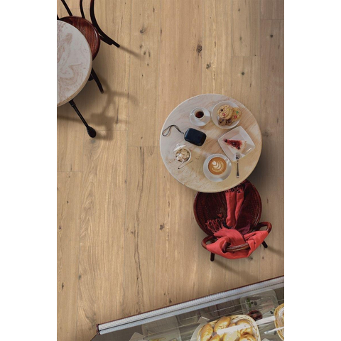 SAMPLE Terravito Darivo wand- en vloertegel - 30x121cm - 10mm - Rechthoek - gerectificeerd - Houtlook - Beige mat SW736484