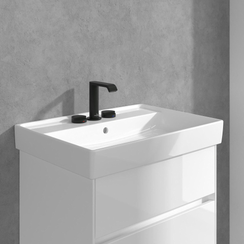 Villeroy & Boch Dawn wastafeluitloop set - zonder pop up afvoergarnituur - wandmontage afbouwdeel - mat zwart SW974309