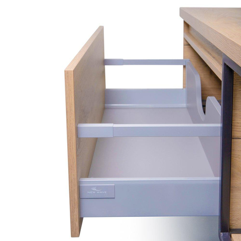 H&R Badmeubelen Matrix Wastafelonderkast - 80x44.8x40cm - 1 lade - greeploos met greeplijst - natuur eiken SW233285
