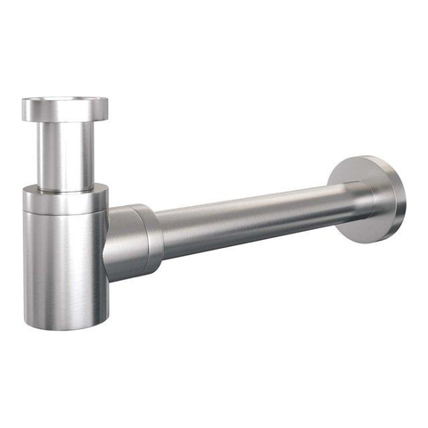 QeramiQ Fuente Pack Lave-mains - 38x7x24cm - 1 trou de robinet - céramique - robinet Inox brossé - Blanc brillant SW1111475