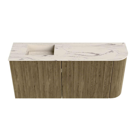 Mondiaz JOYA-DLUX 91.6cm toiletmeubel - ronding rechts kleur Dusk - Wastafel FAYE positie Links 1 kraangat kleur Nata. SW1425929