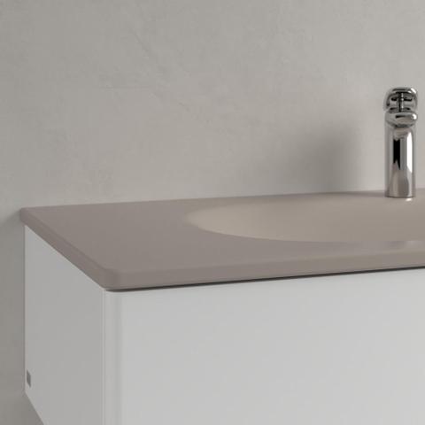 Villeroy & Boch Antao meubelwastafel - 100x50cm - 1 kraangat - zonder overloop CeramicPlus - mat almond (beige) SW917884