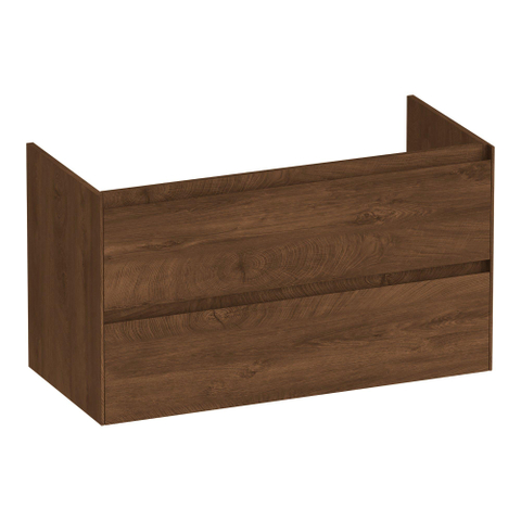 BRAUER Inspire meuble sous-lavabo 100 2 tiroirs softclose - sans poignée - 1 découpe pour siphon - Forest Cacao SW1200589
