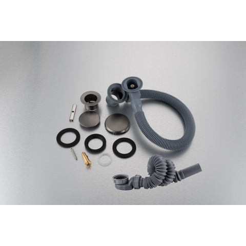 Fortifura Calvi badafvoercombinatie - met klikwaste - PVD - geborsteld gunmetal (antraciet) SW696233