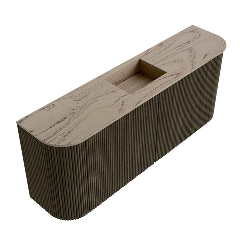 Mondiaz JOYA-DLUX 103.2cm toiletmeubel - ronding links en rechts kleur Shadow - Wastafel FAYE positie Midden 1 kraangat kleur Arena. SW1424861