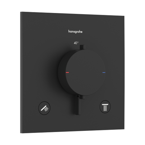 Hansgrohe Ecostat Comfort E mitigeur thermostatique encastré - 2 fonctions - avec partie encastrée - noir mat SW1481450