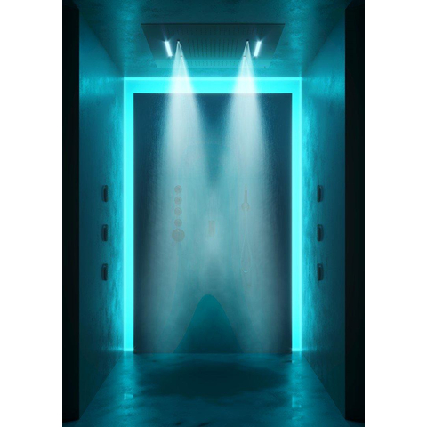 Hotbath Mate douche de tête encastrée carrée 95x95cm avec éclairage LED chrome SW61995