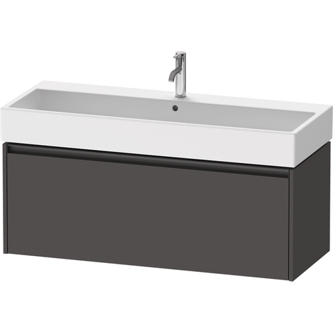 Duravit Ketho.2 Wastafelonderbouwkast - met 1 lade - voor enkele wastafel - 118.4x46x44cm - met greep antraciet - grafiet mat SW773001