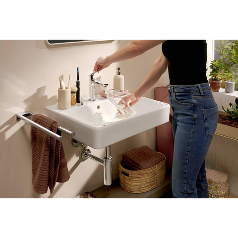 Hansgrohe Xanuia Q Wastafel/Fontein - 60x48cm - inbouw - 1 kraangat - met overloop - glans wit SW1165071