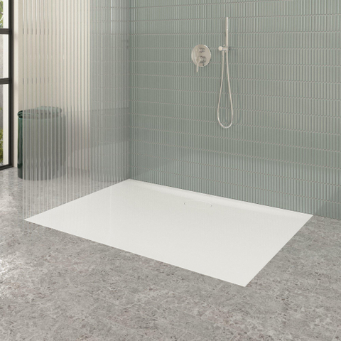 Villeroy & Boch Ecora douchebak - 140x100x3.5cm - afvoer lange zijde - white alpine (wit) SW1558862