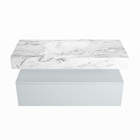 MONDIAZ ALAN - DLUX Badkamermeubelset - 110cm - onderkast - Clay - 1 lade - vrijhangende wastafel - wasbak midden - 1 kraangat - Glace SW806273