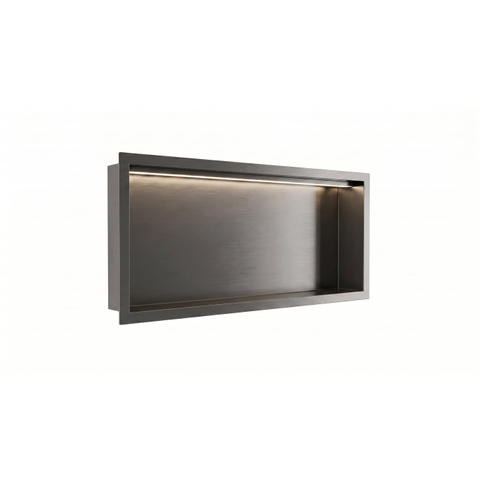 Fortifura Galeria Inbouwnis - 30x60x7cm - LED verlichting - gunmetal (antraciet) SW1529773
