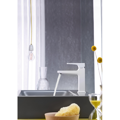 Hansgrohe Metropol 110 robinet de lavabo - 18.4 cm de haut - vidage push open - déport 13.5 cm - blanc mat SW297294