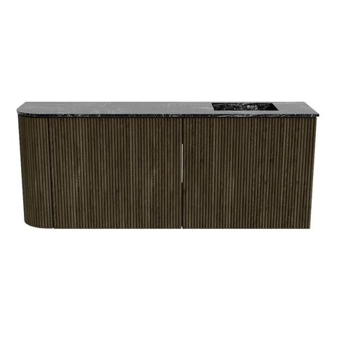 Mondiaz JOYA-DLUX 101.6cm toiletmeubel - ronding links kleur Shadow - Wastafel FAYE positie Rechts Zonder kraangat kleur Lava. SW1422866