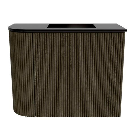 Mondiaz JOYA 51.6cm meuble de toilette - arrondi gauche couleur Shadow - Vasque FAYE position Droite 1 trou de robinet couleur Urban. SW1421522