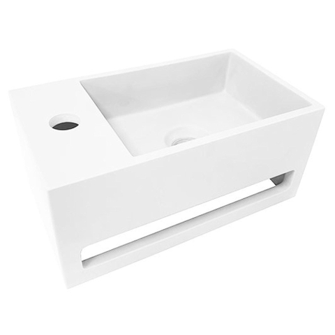 Wiesbaden Julia Fontein links - 35x20x16cm - solid surface - mat wit SW110886