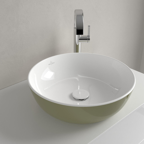 Villeroy & Boch Artis opzetwastafel - 43x43cm - zonder kraangat - zonder overloop - Sage Green (glans groen) SW644115