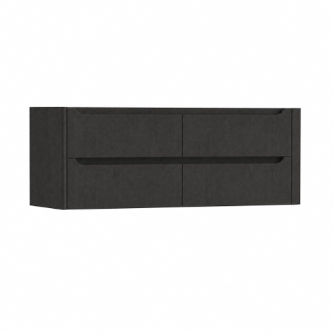 H&R Badmeubelen Juice Wastafelonderkast - 140x45x50cm - rechterhoek afgerond - 4 lades - geïntegreerde greep - basalt SW1490217