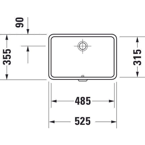 Duravit Vero onderbouwwastafel voor houten console 48.5x31.5cm met overloop zonder kraanvlak wit 0291361