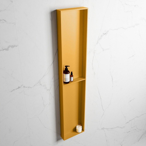 Mondiaz Easy nis 29.5x89.5x8cm voor Inbouw/opbouw 2 open vakken Solid surface Ocher/Ocher SW643813