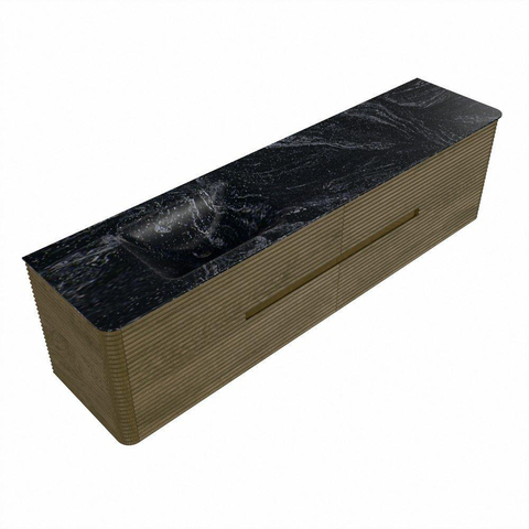 Mondiaz CIRO-DLUX Ensemble de meubles de salle de bains - 190x45x50cm - Lavabo solid surface Lava - 1 vasque à gauche - 1 trou de robinet - 4 tiroirs - Dusk SW1533067