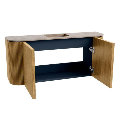 Mondiaz JOYA-DLUX Meuble de toilette 93,2 cm - arrondi gauche et droite couleur Chêne - Vasque FAYE position Milieu Sans trou de robinet couleur Saba SW1424225
