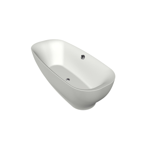 Xenz Daan baignoire autoportante ovale avec trou de trop-plein 180litres 180x80x60cm acrylique edelweiss SW370622