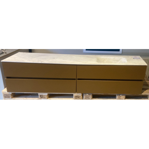 VICA-DLUX 200cm badmeubel onderkast Rust 4 lades. Inbouw wastafel CLOUD rechts zonder kraangat, kleur Frappe. OUTLETSTORE STORE43650