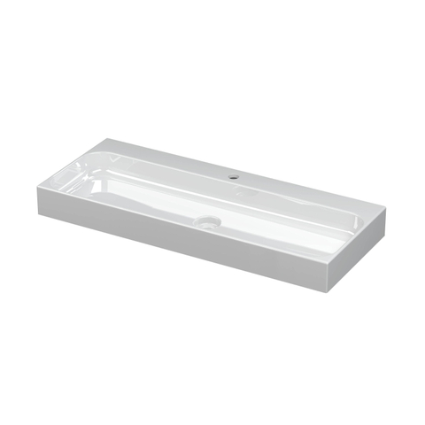 INK Unit Lavabo 100x40x10cm porcelaine avec 1 trou de robinet avec bonde en même matériel Blanc SB0204051