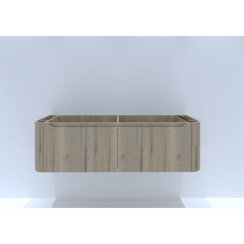 H&R meubles de salle de bains Juice Meuble sous vasque - 140x45x40cm - coins arrondis - 2 tiroirs - poignée intégrée - french oak SW867604
