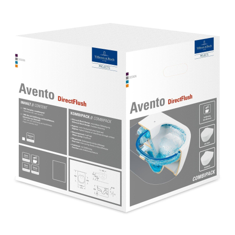Villeroy & Boch Avento Pack WC suspendu DirectFlush avec abattante softclose et quick release blanc SW59911