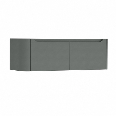 H&R Badmeubelen Juice Meuble sous lavabo - 120x45x40cm - angle gauche arrondi - 2 tiroirs - poignée intégrée - Petrol mat SW1110111