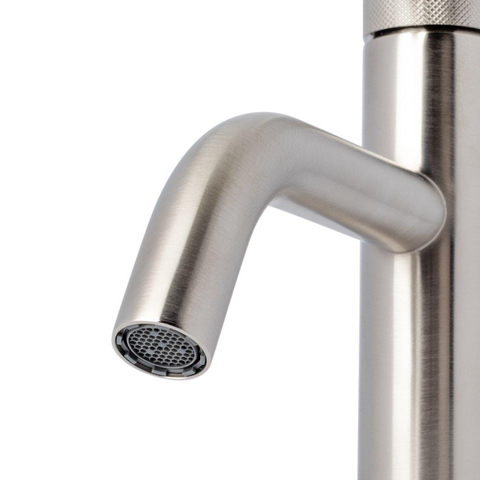 Crosswater MPRO Wastafelkraan geborsteld roestvrij staal - met geribbeld design - zonder waste - geborsteld RVS SW209242