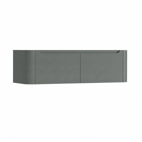 H&R meubles de salle de bains Juice Meuble sous vasque - 140x45x40cm - coins arrondis - 2 tiroirs - poignée intégrée - pétrole mat SW867582