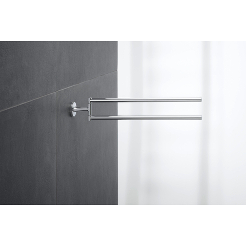 Duravit Starck T Handdoekhouder - 2 stangen - 46.5cm - draaibaar - hoogglans chroom SW297095