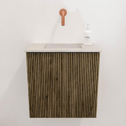Mondiaz JOYA-DLUX 40cm toiletmeubel - kleur Dusk - Wastafel FAYE positie Midden Zonder kraangat kleur Ostra. SW1423370