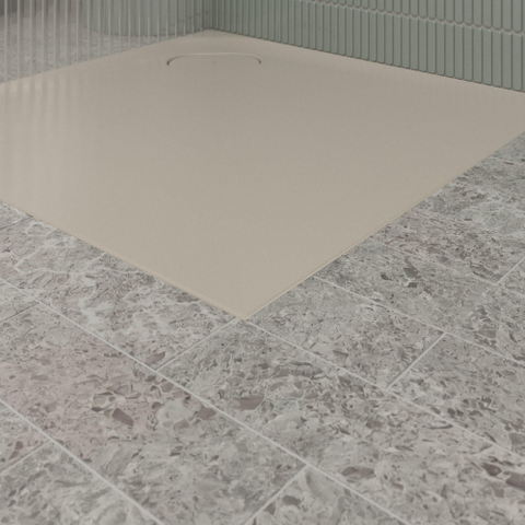 Villeroy & Boch Ecora douchebak - 80x80x3.5cm - hoekafvoer - almond (beige) SW1558976