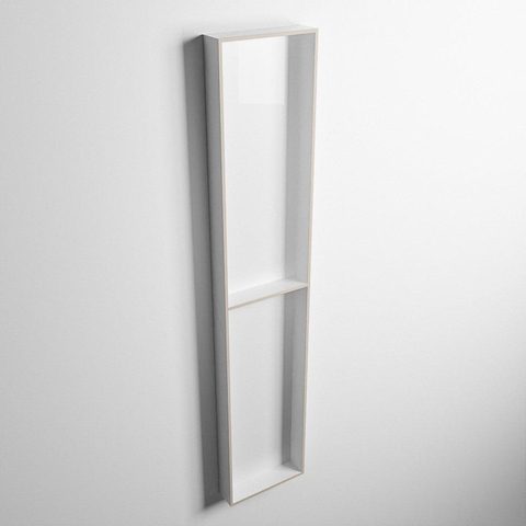 Mondiaz Easy nis 29.5x89.5x8cm voor Inbouw/opbouw 2 open vakken Solid surface Talc/Linen SW643812