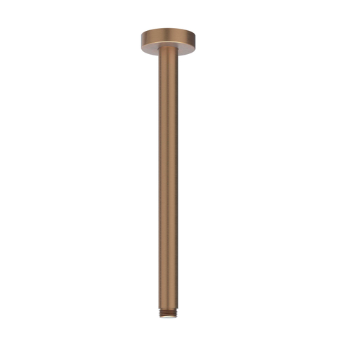 IVY Bond Ensemble de douche de tête - encastré - symmetry - 2 robinets d'arrêt - bras de plafond 30cm - douche de tête slim 25cm - barre de douche avec sortie - flexible de douche 150cm - douchette 3 jets - Cuivre brossé mat PVD SW1033963