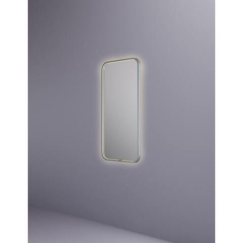 Hotbath &MORE Spiegel - 50x100cm - direct en indirect LED - spiegelverwarming - color changing - dimbaar - met afstandsbediening - geborsteld RVS 316 SW1246157
