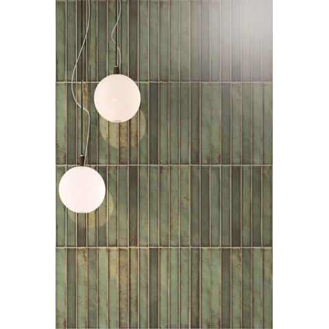 ÉCHANTILLON Terravito Gimare Carrelage mural en céramique - 35x35cm - 9.2mm - Vert SW1408448