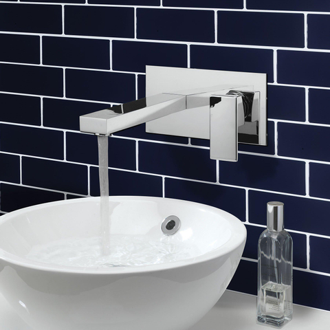 Crosswater Verge Inbouw wastafelkraan - 2 gats - 21cm uitloop - hoogglans chroom SW648420